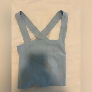 Light Blue Cross-Back Knit Top